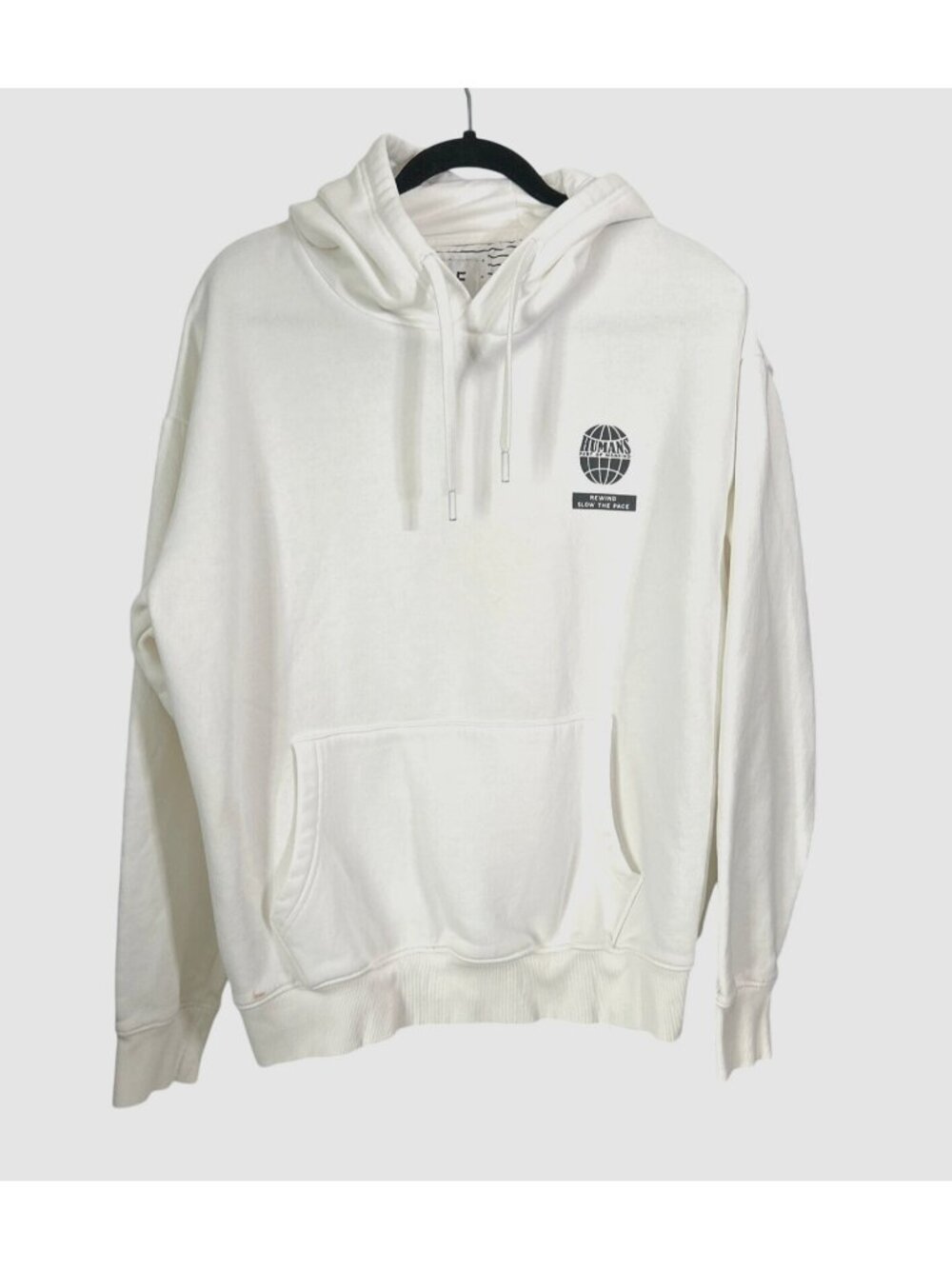 D&F White Hoodie with Front Pocket & Hooded Design Size XL